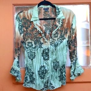 Paisley blouse teal
